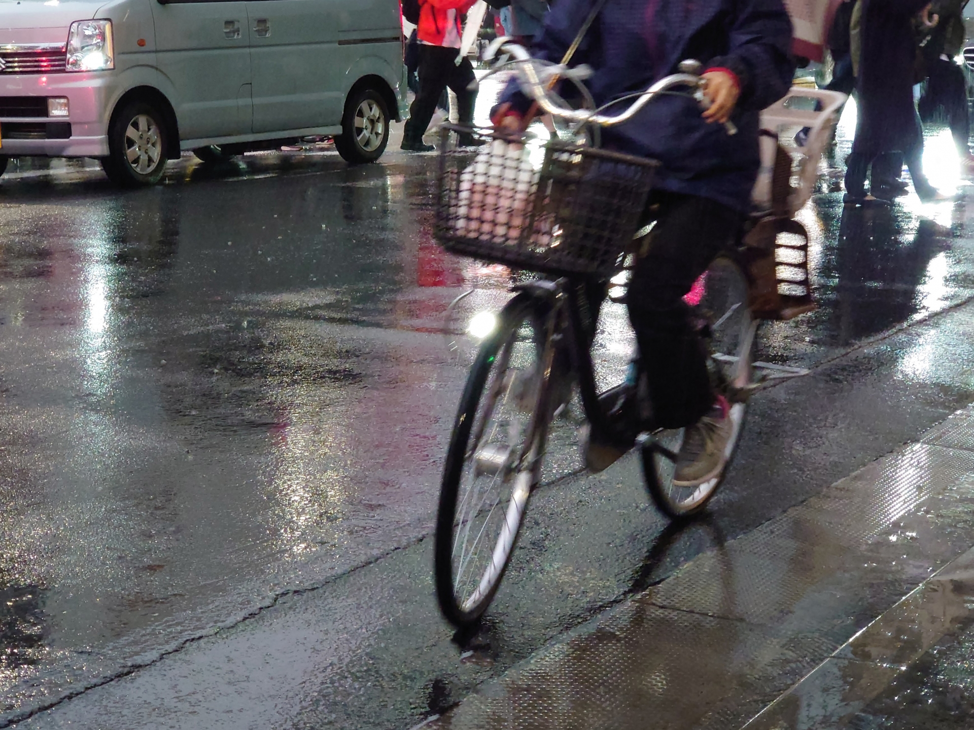 雨の日の自転車