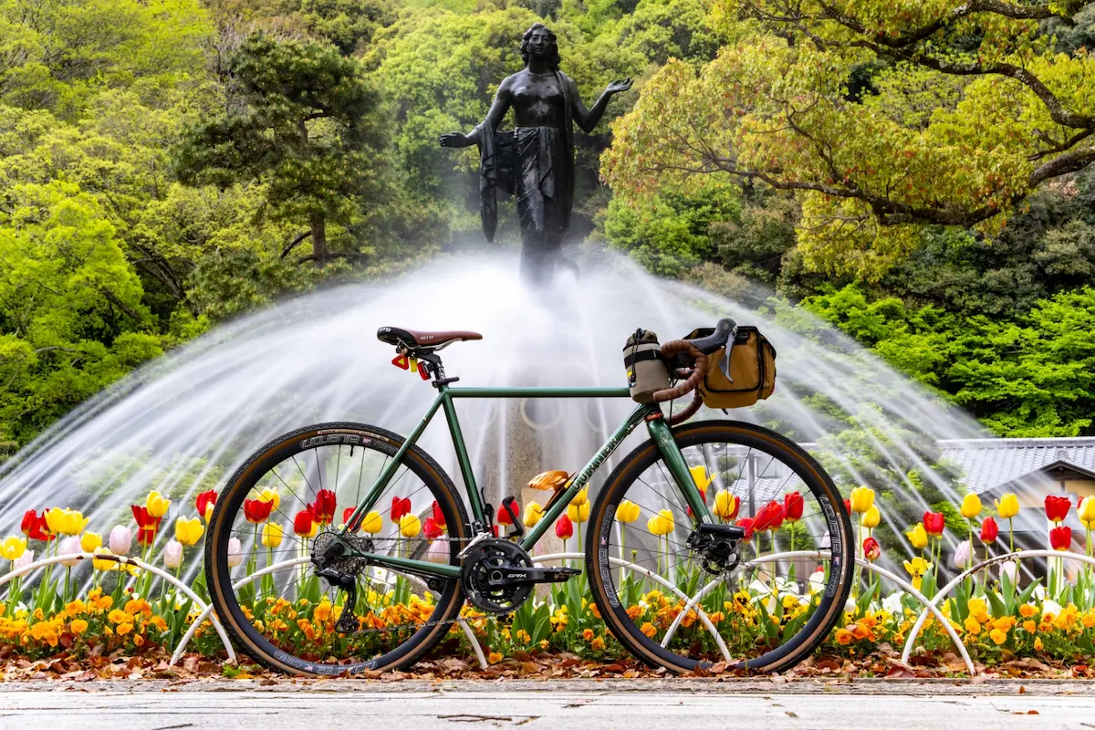 噴水と自転車