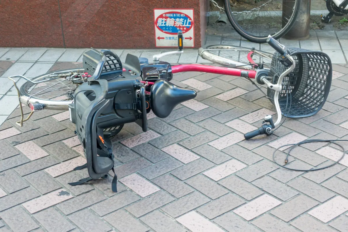 子供乗せ自転車転倒