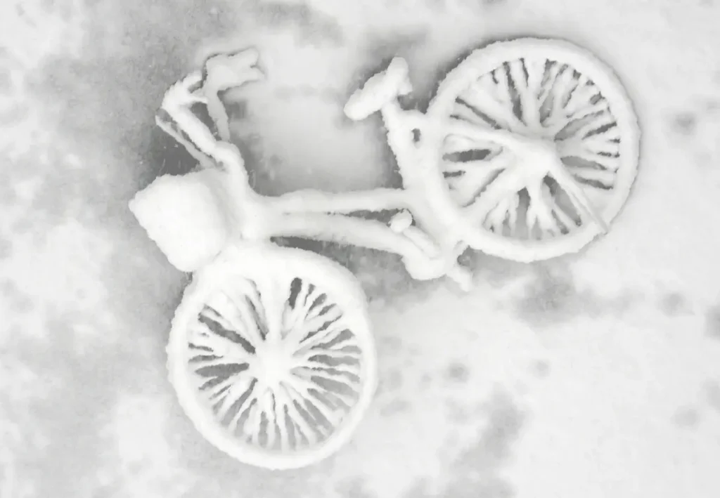 自転車雪２