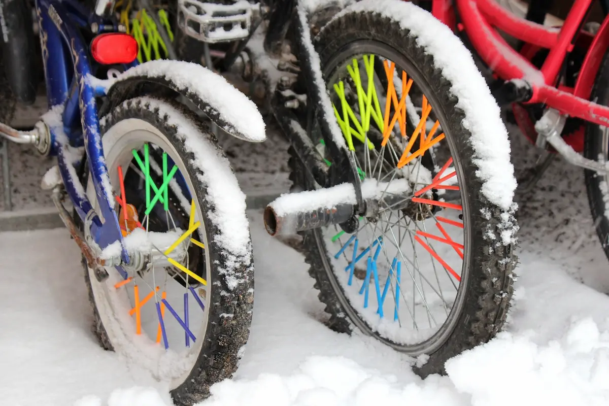 自転車雪３