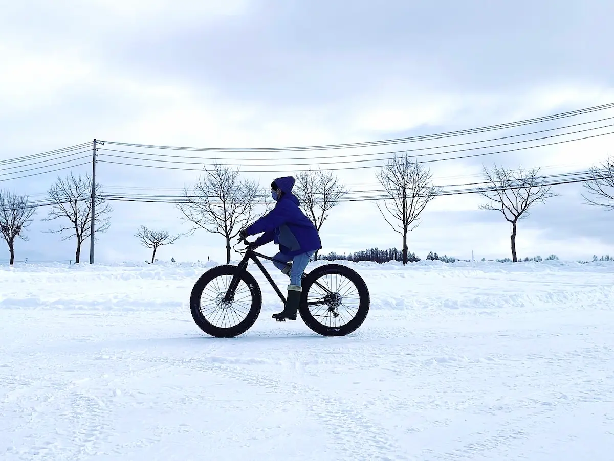 自転車雪４